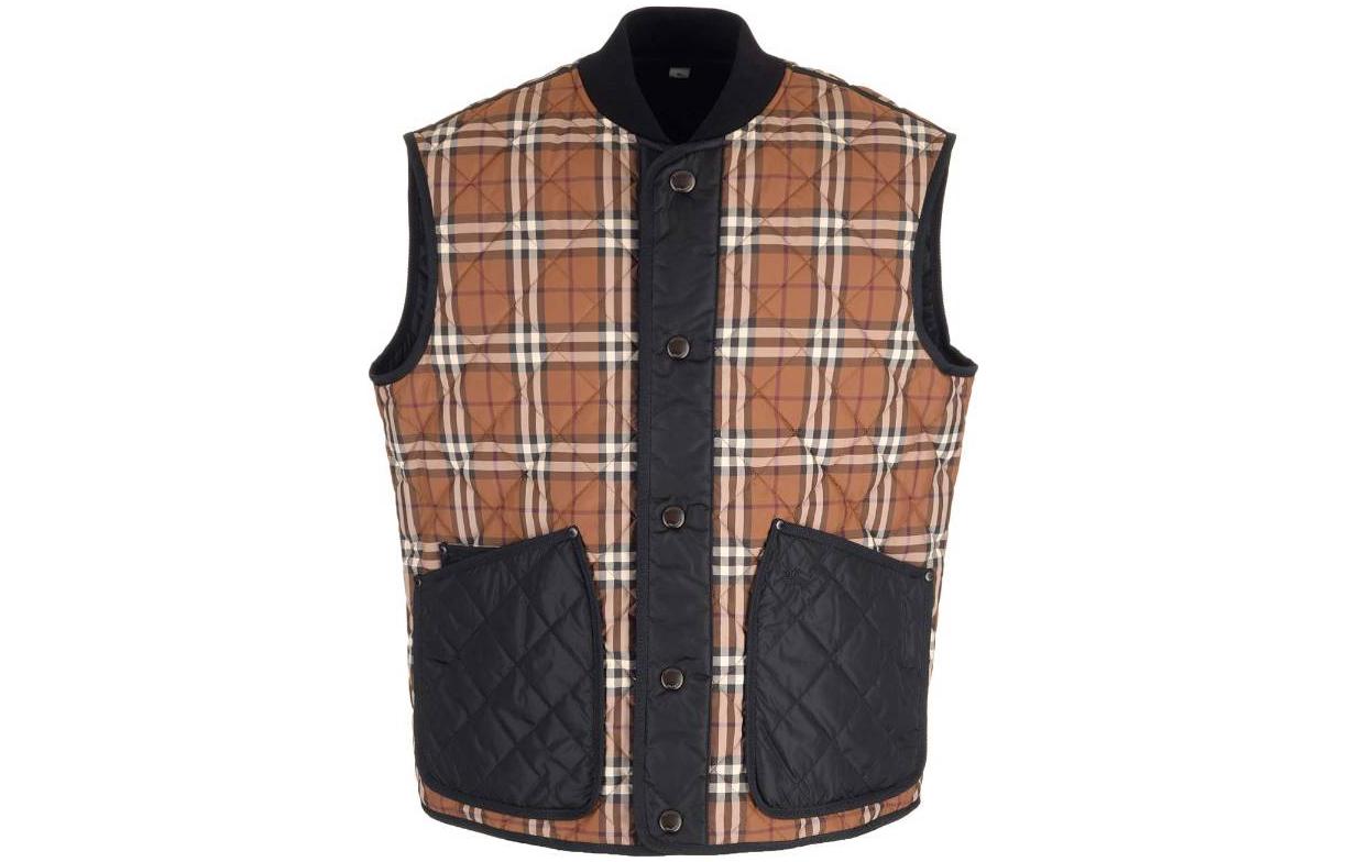 

Клетчатый стеганый жилет Burberry, черный/красный