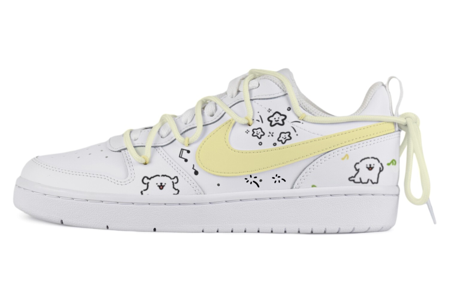 

Кроссовки Nike Court Borough 2 Skateboard Shoes Women's Low-Top White Yellow