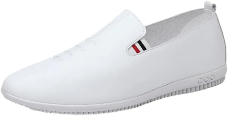 Лоферы мужские повседневные Flat Casual, белый Fusecottc