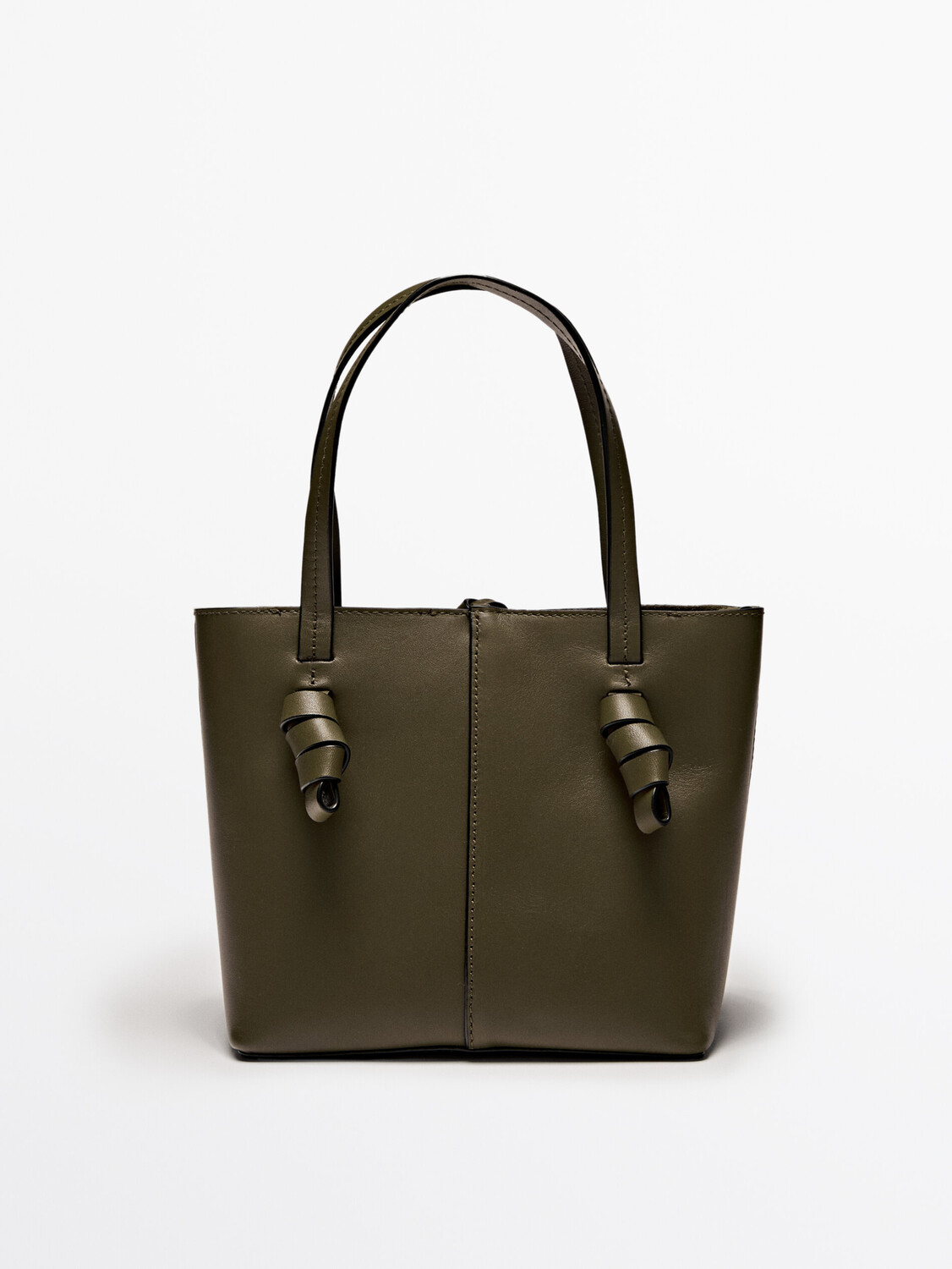 

Небольшая сумка-мешок из кожи наппа Massimo Dutti, зеленый
