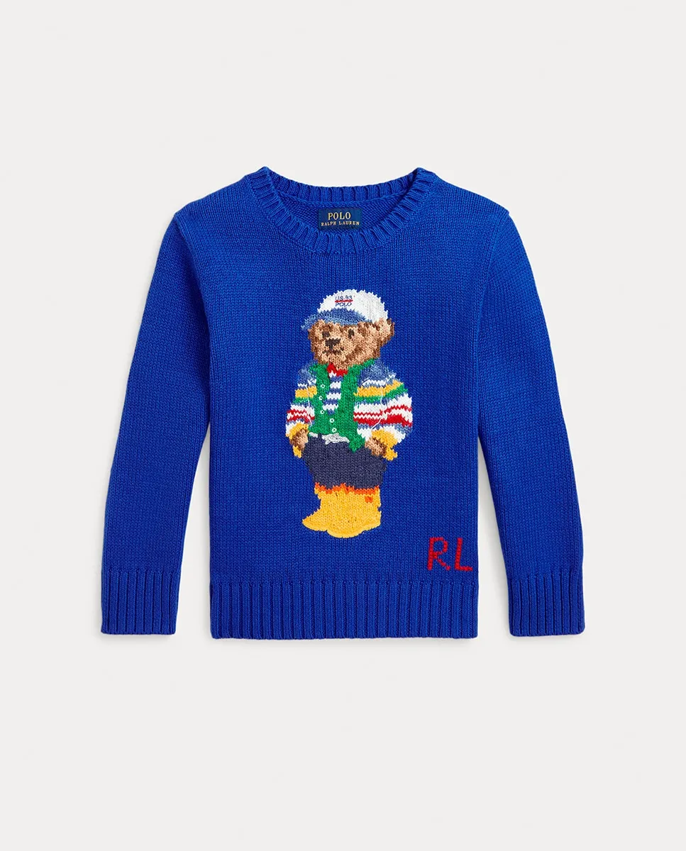 

Хлопковый свитер для мальчиков с Polo Bear Polo Ralph Lauren, синий