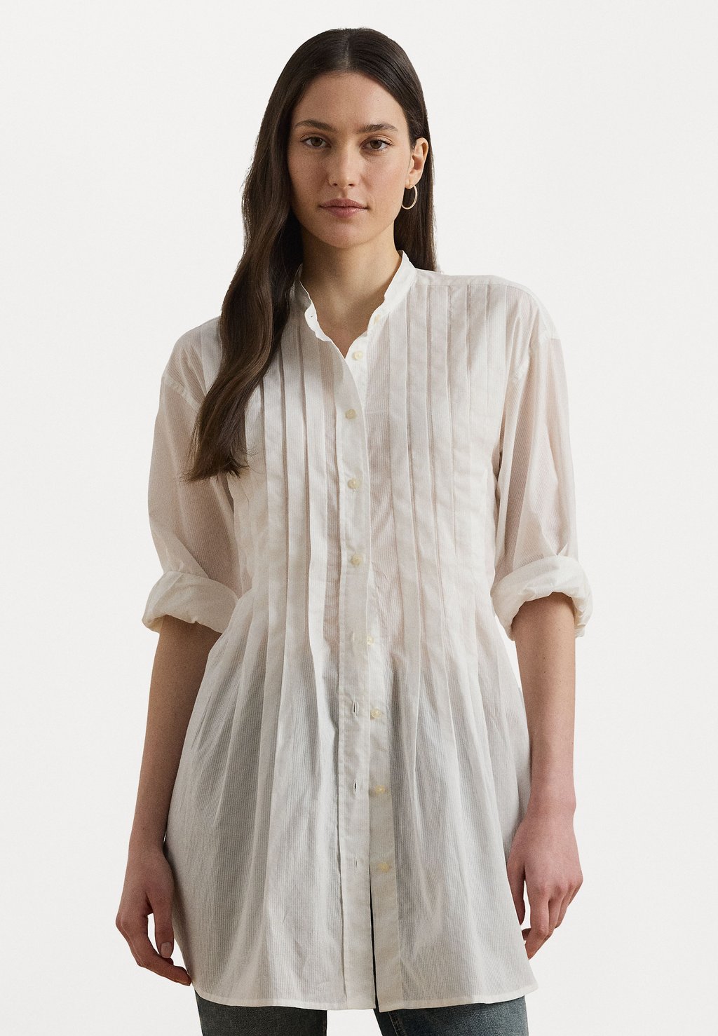 

Блузка на пуговицах Pintucked Cotton Dobby Shirt Lauren Ralph Lauren, белый
