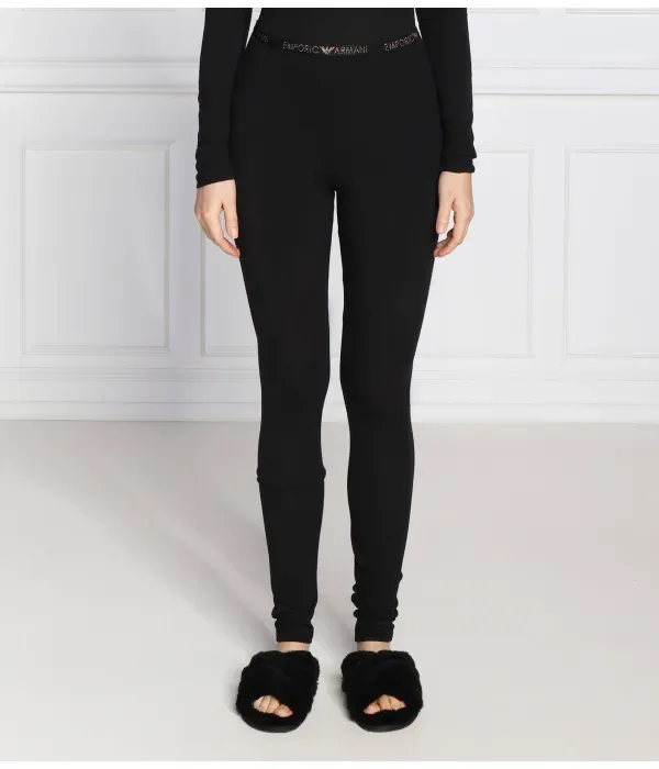 Леггинсы slim fit Emporio Armani, черный