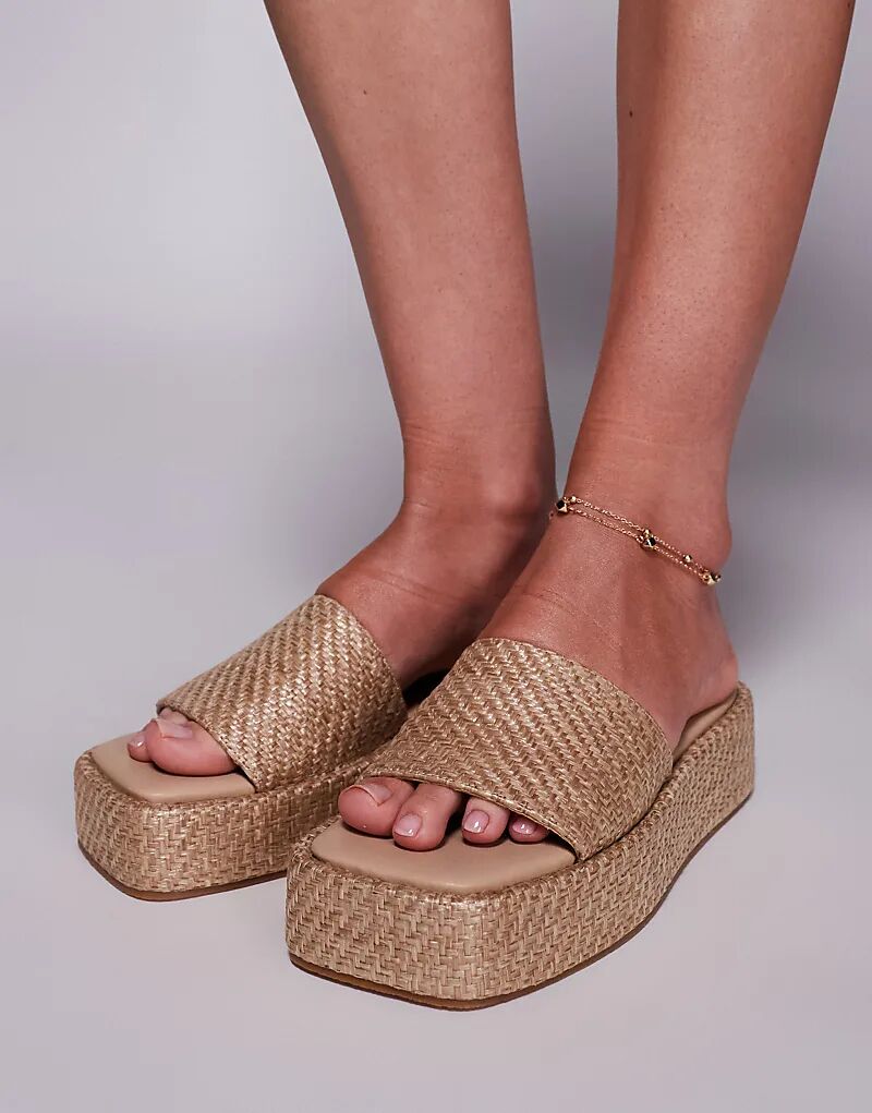 Сандалии Public Desire Eclipse Raffia Slip-On Flat