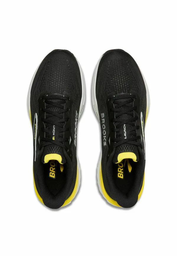 Кроссовки для бега по шоссе launch 12 Brooks, Black Cyber Yellow Oyster — фото 3