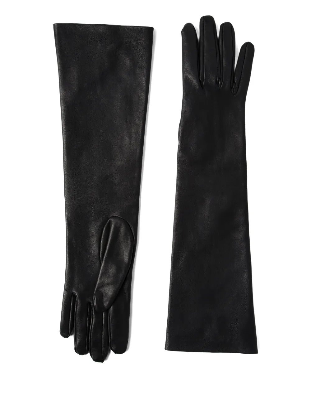 

Длинные кожаные перчатки Brunello Cucinelli, черный