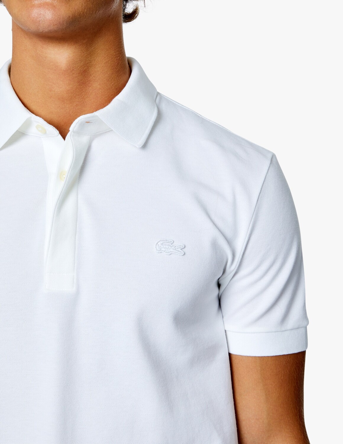 Поло Lacoste Bianco, классическая посадка, 100% хлопок — фото 4