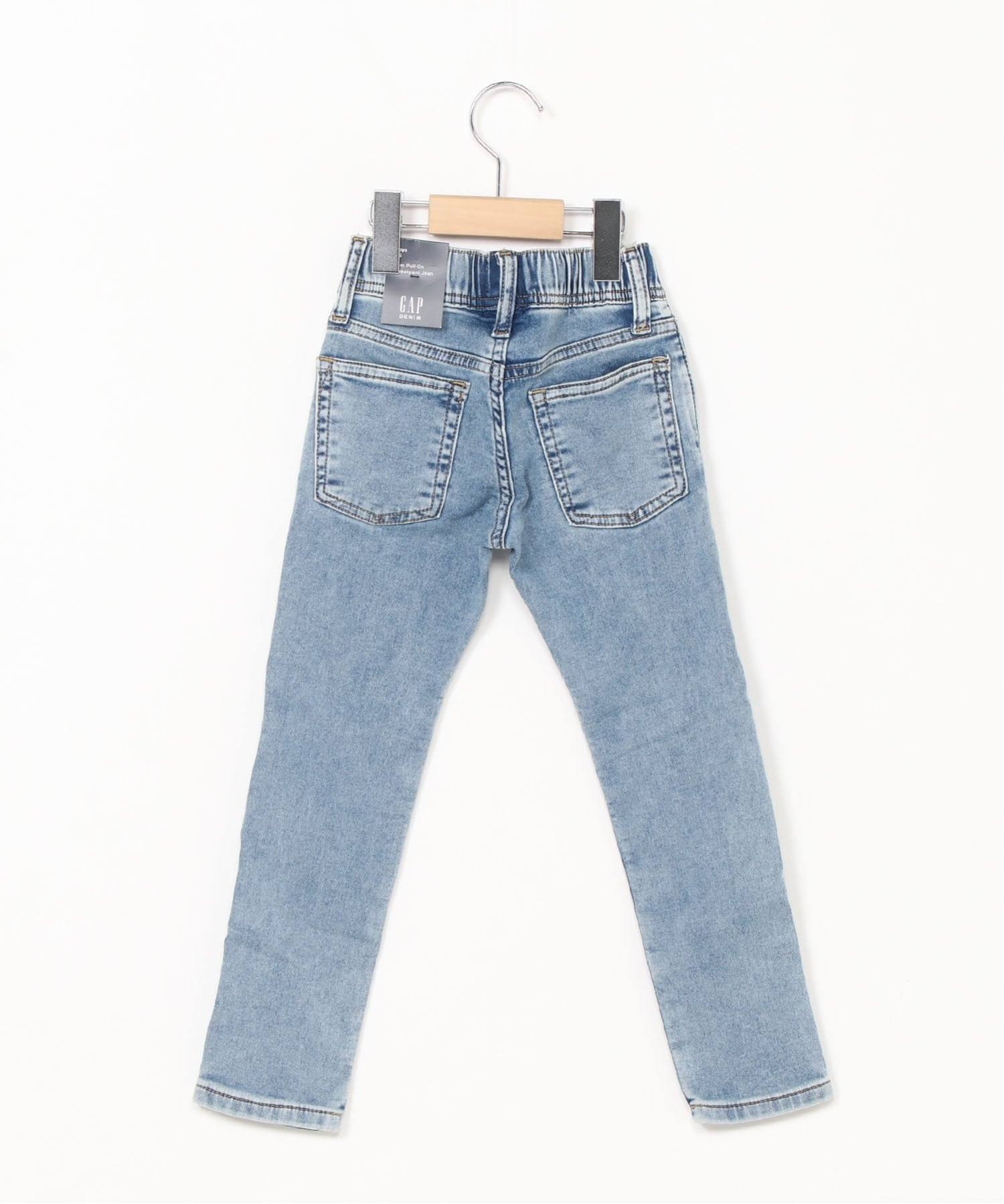 (K) Узкие спортивные штаны-джинсы на резинке (детские) GAP, MEDIUM WASH — фото 4