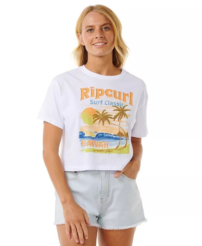 

Хлопковая футболка с графическим принтом High Tide для юниоров Rip Curl, белый