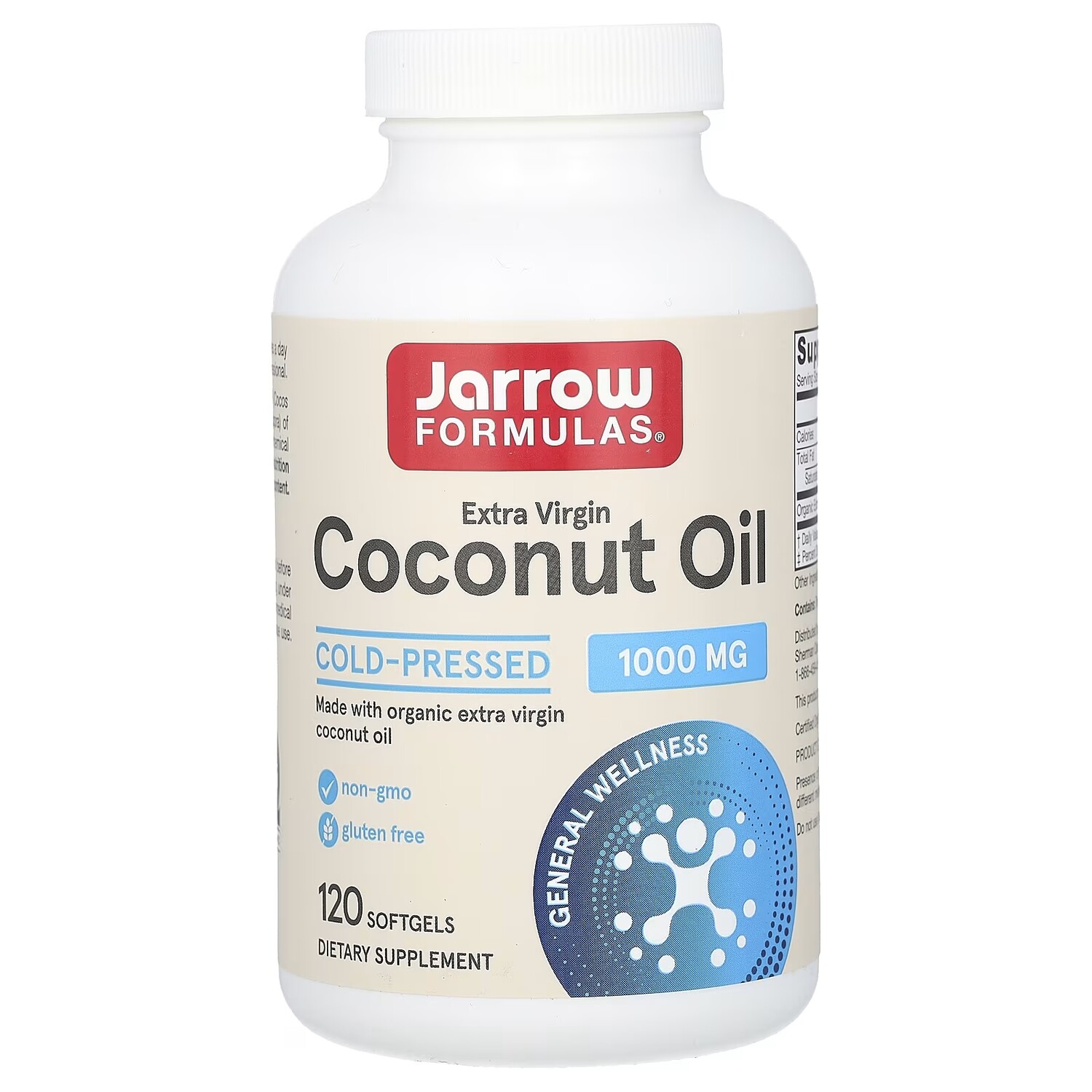 

Кокосовое масло первого отжима Jarrow Formulas, 1000 мг, 120 мягких таблеток