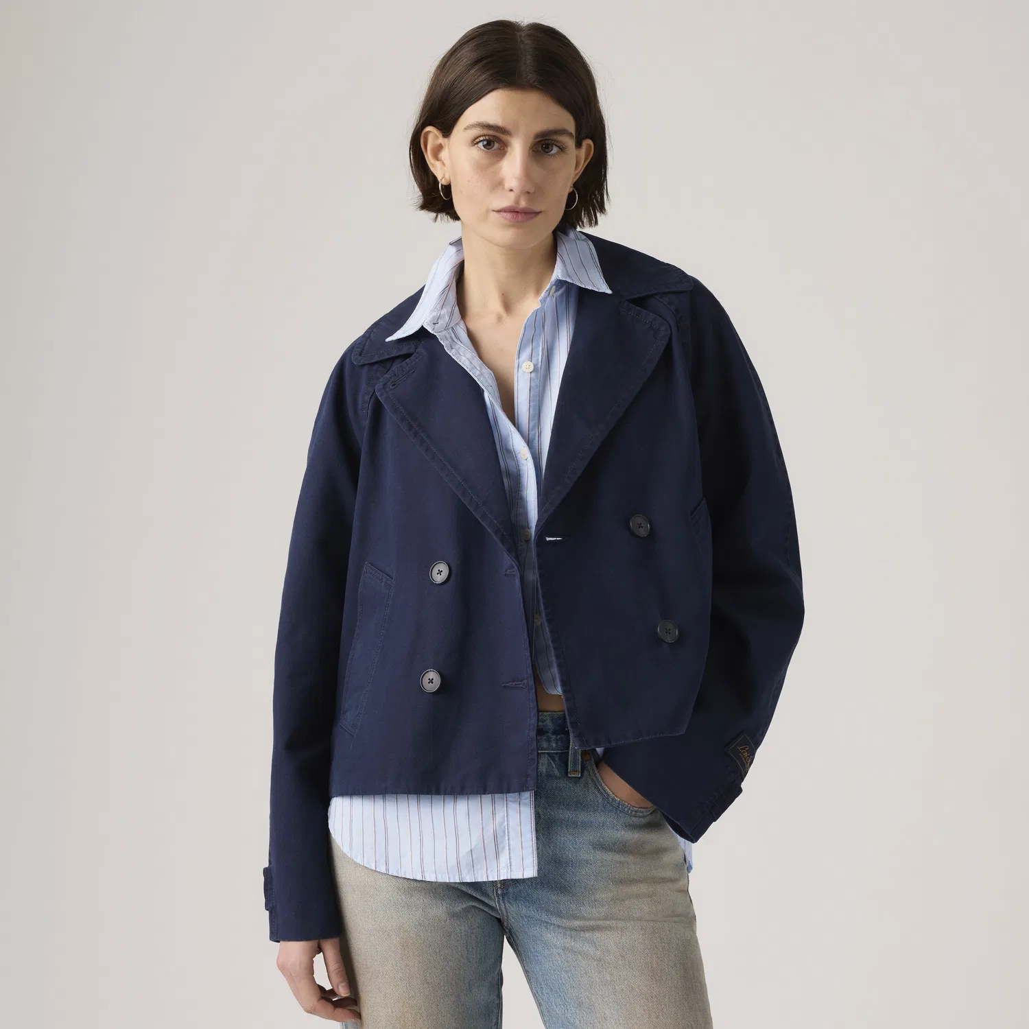 Укороченная тренч-куртка Bree в стиле «свинг» Levi's, Blue