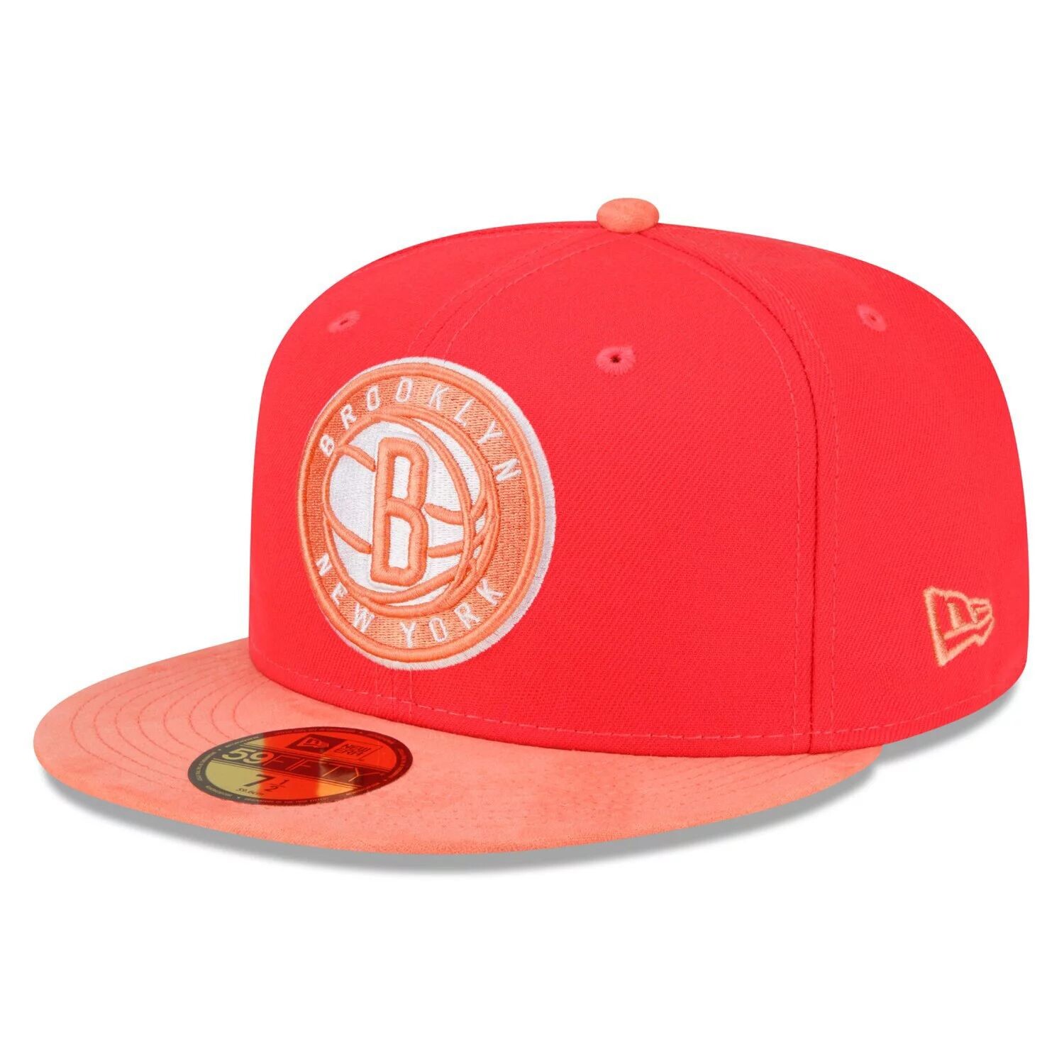 

Мужская облегающая шляпа New Era красный/персиковый Brooklyn Nets тон 59FIFTY