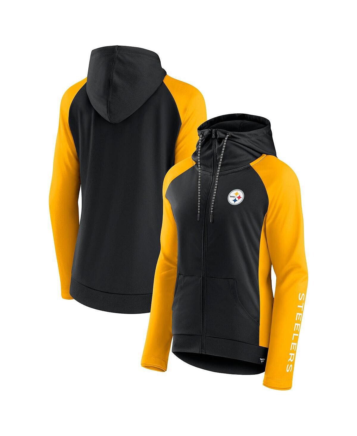

Женская фирменная черно-золотая толстовка с молнией во всю длину Pittsburgh Steelers End Round реглан Fanatics, Черный, Женская фирменная черно-золотая толстовка с молнией во всю длину Pittsburgh Steelers End Round реглан Fanatics