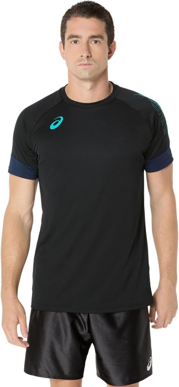 

Волейбольная тренировочная футболка ASICS с коротким рукавом (с возможностью замены рукава) 2053A210, унисекс для взрослых, белый/черный