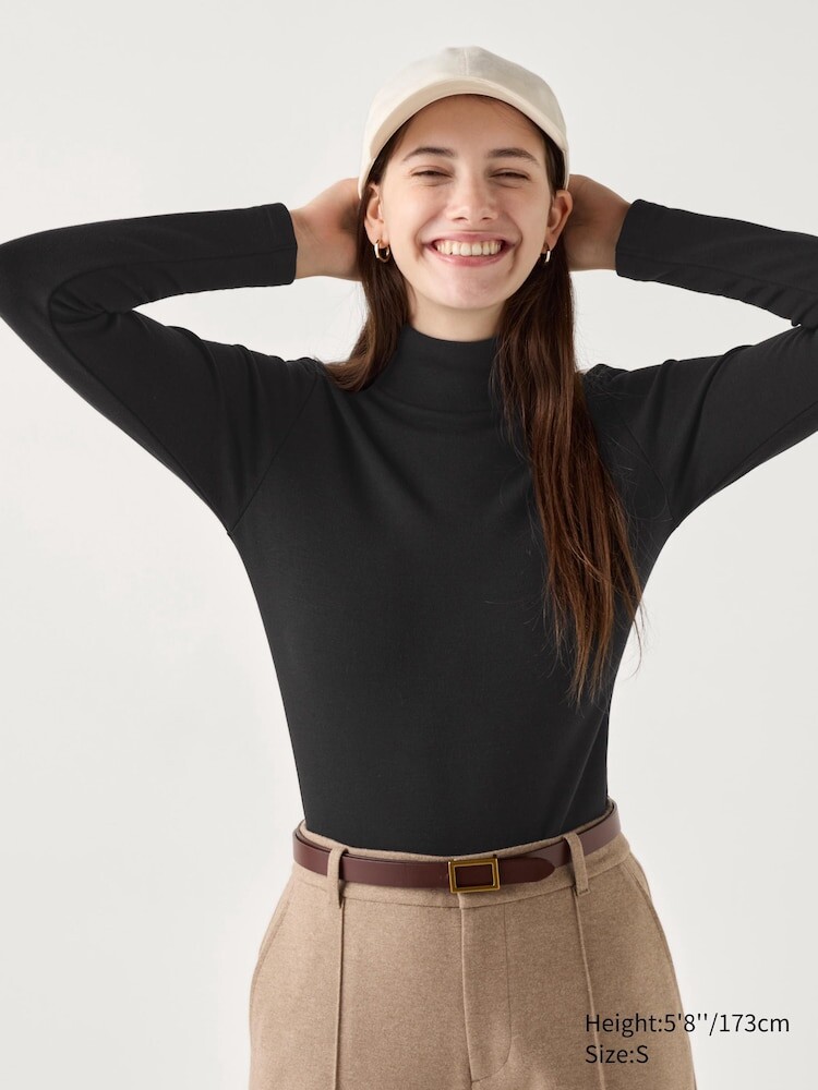 

Футболка Heattech ультра-теплая с высоким воротом Uniqlo, цвет 09 черный