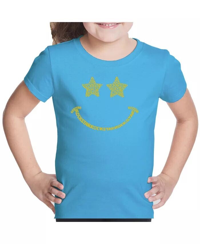

Футболка Big Girl Word Art - Rockstar Smiley LA Pop Art, синий