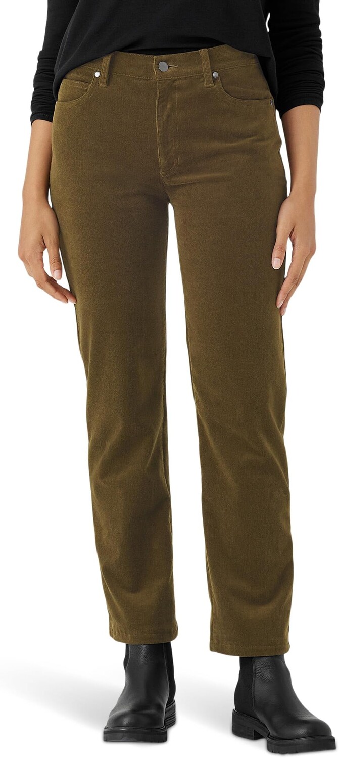 

Джинсы Eileen Fisher High-Waist Straight Ankle Jeans, цвет Serpentine