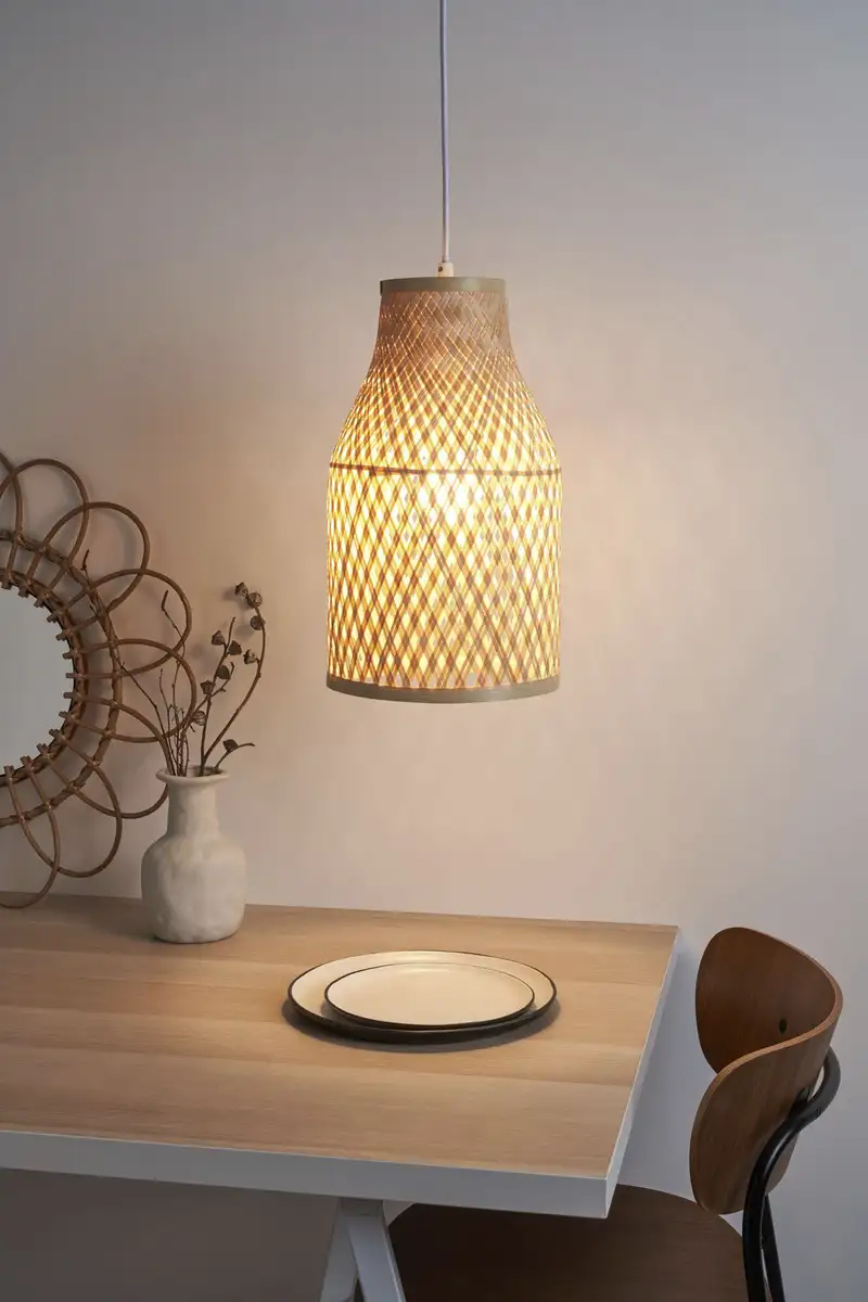 

Подвесной светильник Pauleen "Woody Romance max20W бежевый/белый 230В бамбук/металл", 1 лампочка, лампа E27 | без лампочки, Е27 Ø 24 см, Высота: 40,5 см, бежевый