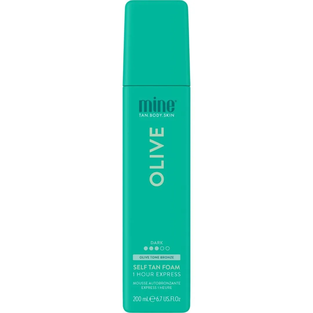 Minetan Self Tan Foam Olive - 1 Hour Express, мусс для автозагара для темного бронзового оттенка, лосьон для лица и тела, ультраувлажняющее сияние, Vegan & Paraben Free, 200 мл 198 мл (1 шт.) Minetan Body.Skin, Dark