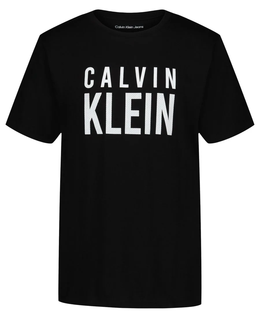 Детская футболка CK Structure с коротким рукавом и круглым вырезом, размер 8-20 Calvin Klein, черный
