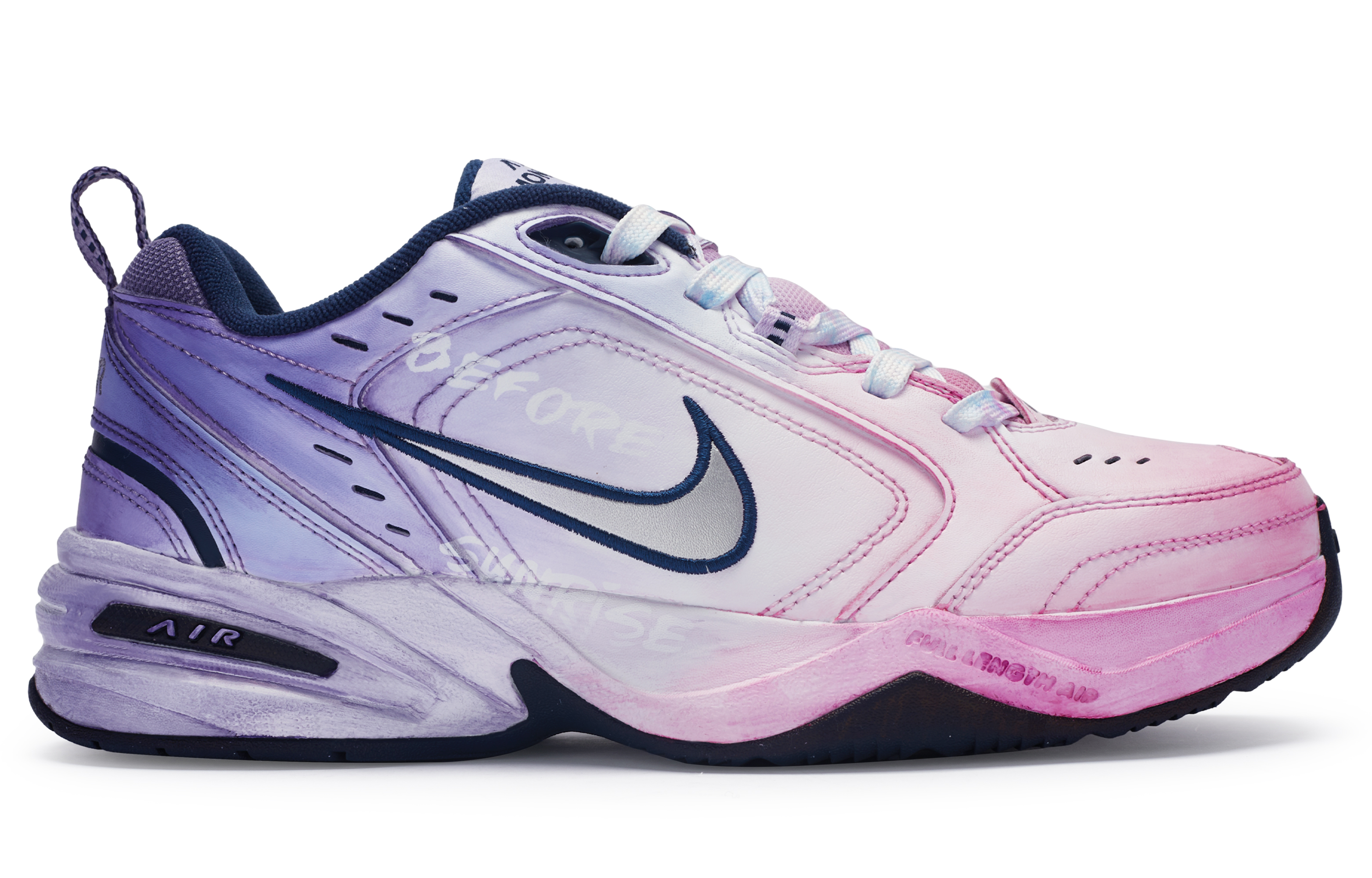 

Кроссовки Air Monarch 4 Chunky унисекс с низким верхом белого цвета Nike, розовый/фиолетовый