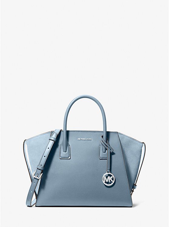 

Большая сумка Avril из кожи и замши Michael Kors, голубой