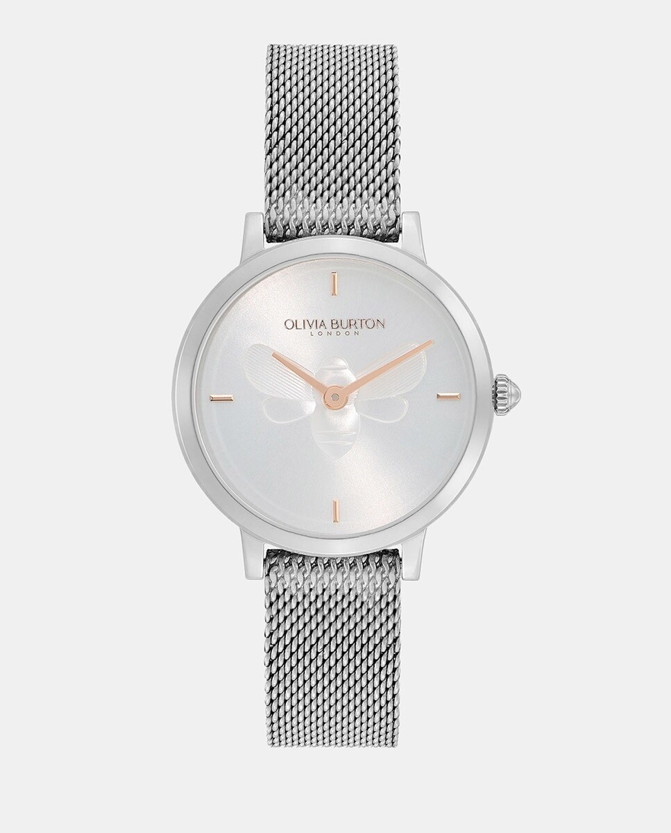 

Женские часы Ultra Slim Bee 24000021 со стальной сеткой Olivia Burton, серебро