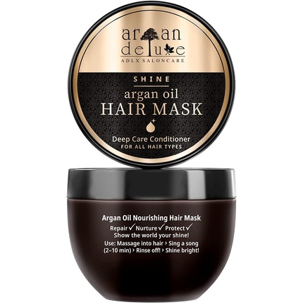 

Argan Deluxe Hair Mask Argan Oil Haircare for Frizz Section Ends and Damage 250ml Argan Deluxe Adlx Saloncare
