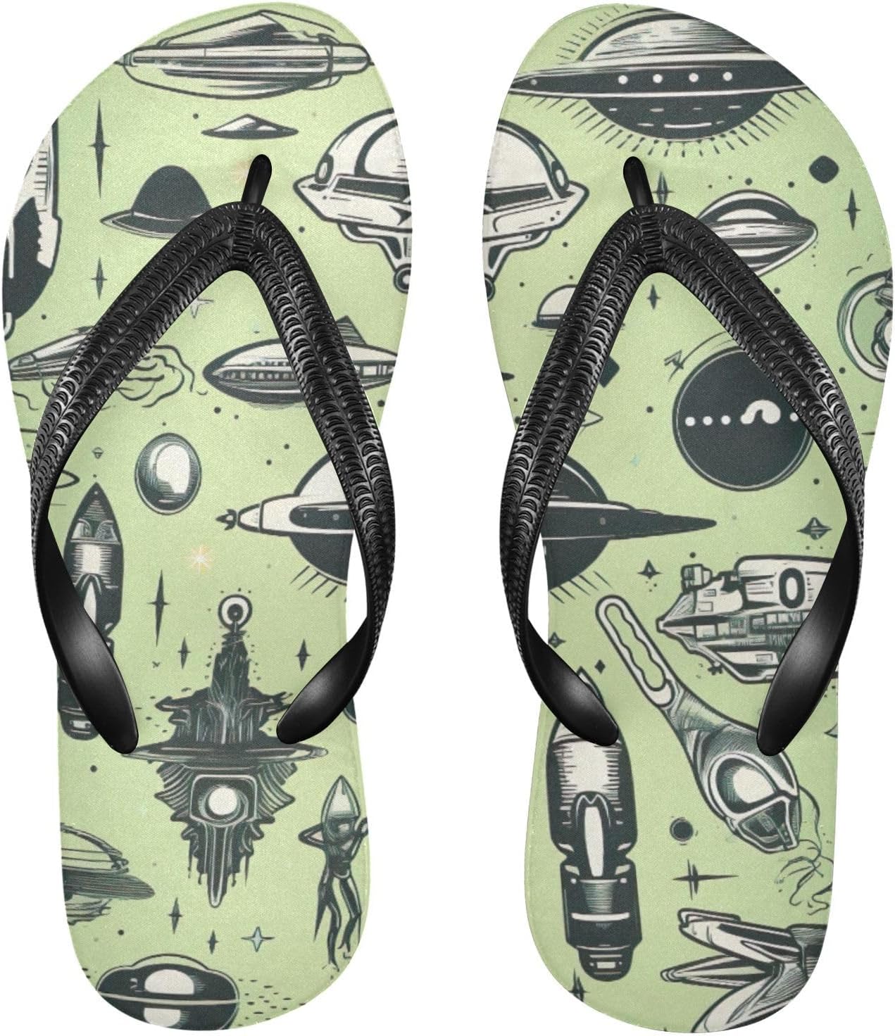 

Женские и мужские летние повседневные сандалии Space Planet Rocket Flip Flop для пляжа и душа Kfbe