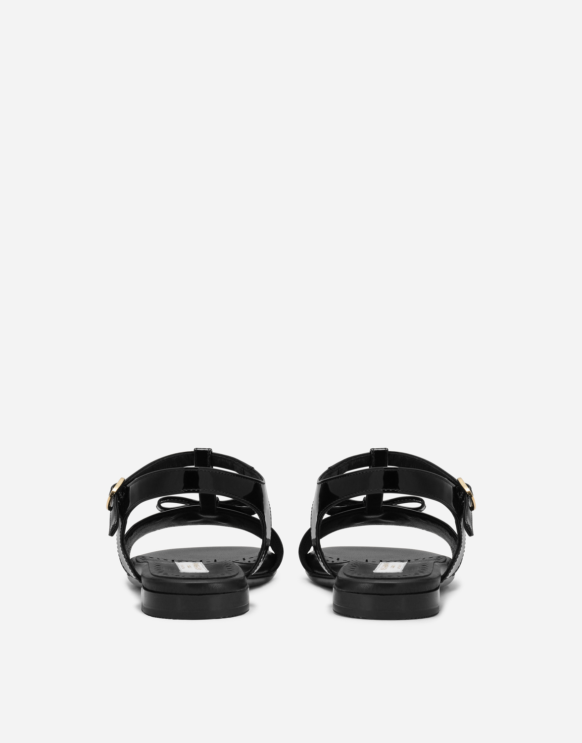 Босоножки из лакированной кожи с металлическим логотипом DG Dolce&Gabbana, черный — фото 3