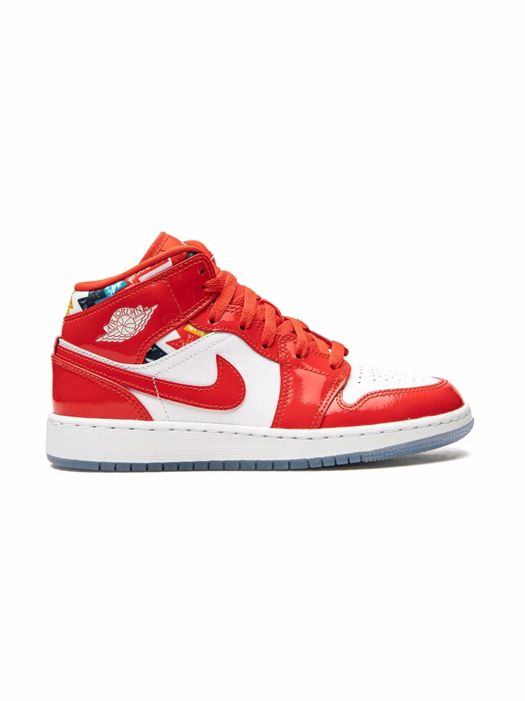 Кроссовки Air Jordan 1 Mid Barcelona Jordan Kids, красный — фото 2