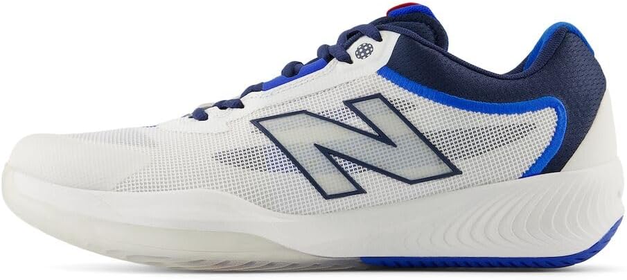Мужские теннисные кроссовки для игры на хард-корте New Balance FuelCell 996 V4, White/Team Navy — фото 2