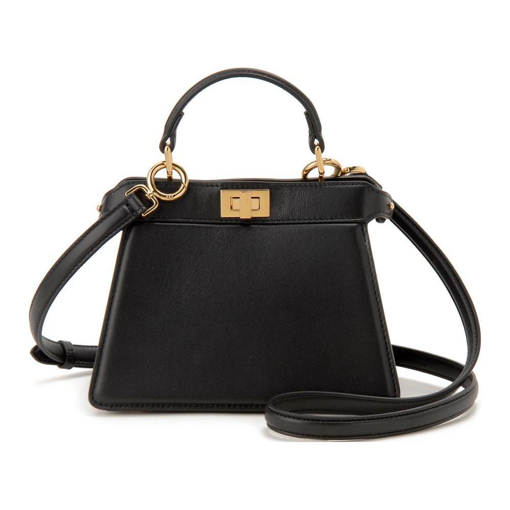 

FENDI Peekaboo ISeeU Кроссбоди Сумка Через Плечо Маленькая Женская Черная Из Овчины