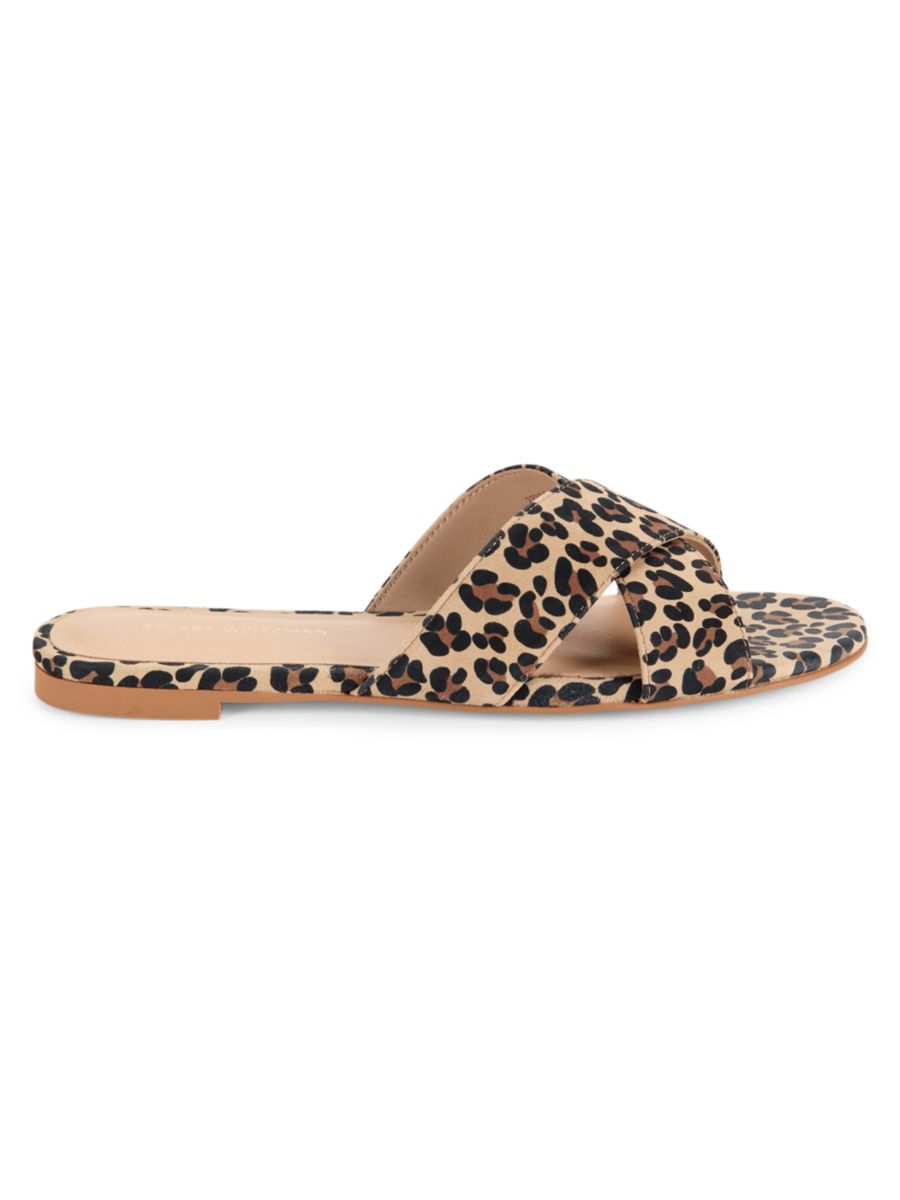 Кожаные сандалии Roza с леопардовым принтом Stuart Weitzman, цвет Beige Multicolor