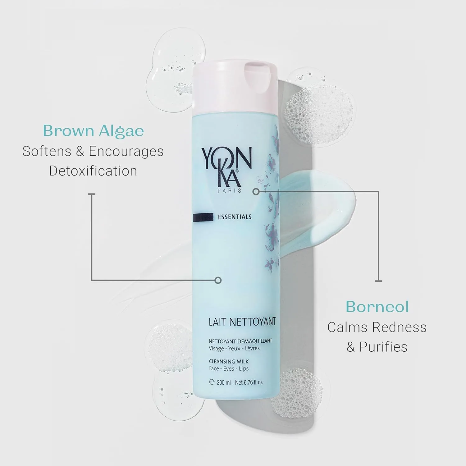 Набор Yon-Ka Lait Nettoyant Cleanser, полноразмерный и дорожный, нежное очищающее молочко на растительной основе и средство для снятия макияжа, 200 мл и 75 мл Yonka, brown — фото 4