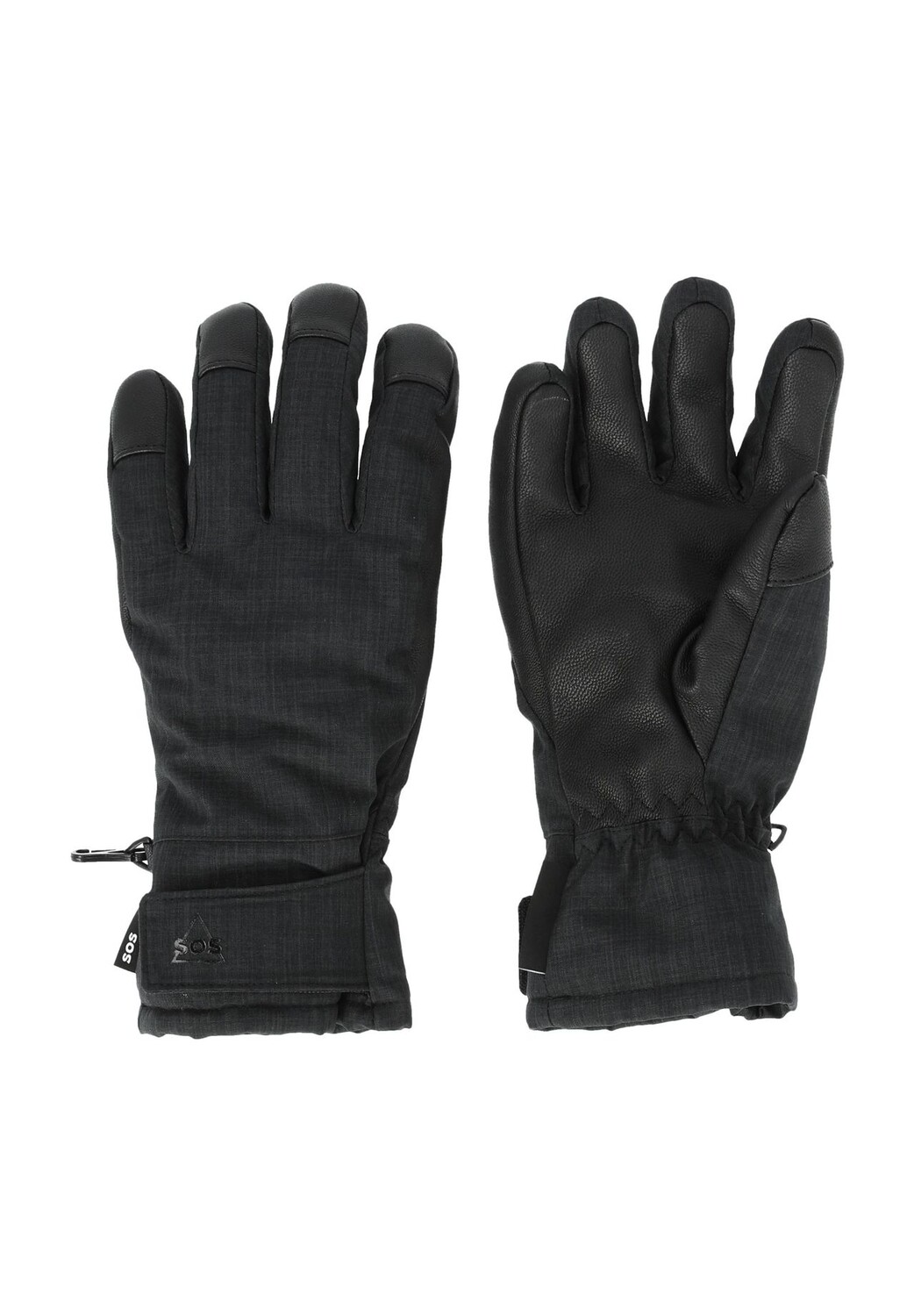 

Перчатки Fernie на пальцах с практичными застежками-липучками SOS, черный