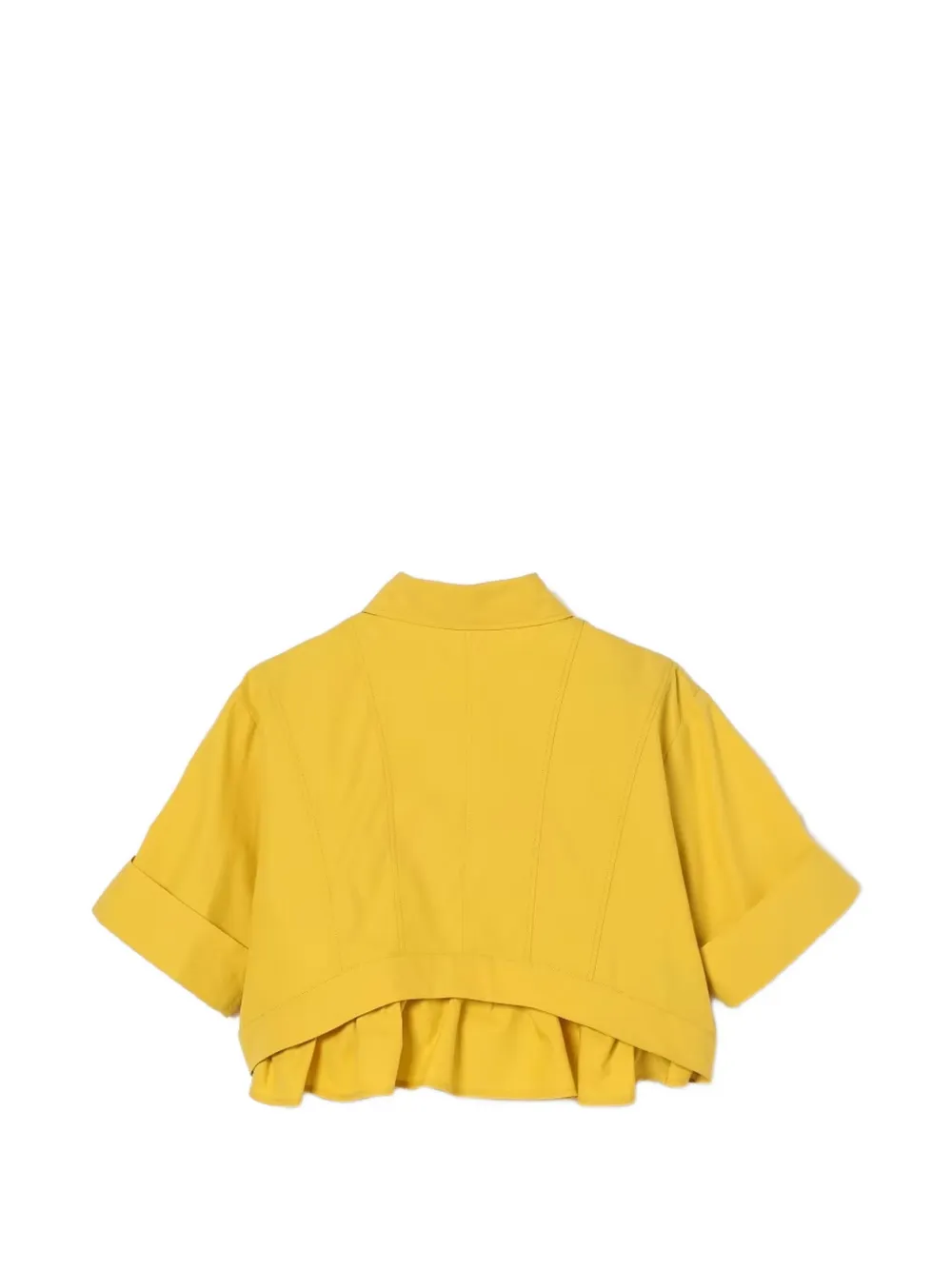 Укороченная рубашка с оборками Elisabetta Franchi La Mia Bambina, желтый — фото 2