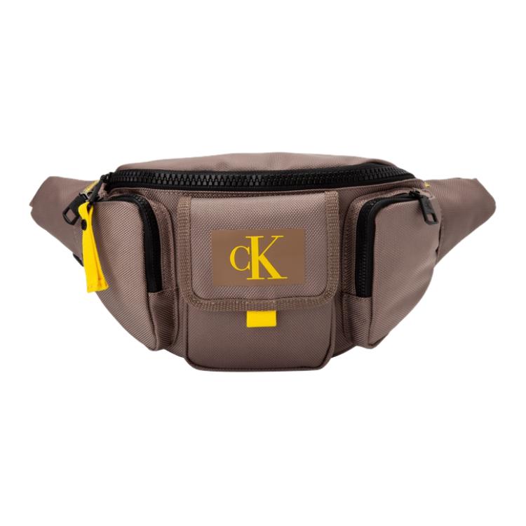 

Сумка-слинг CALVIN KLEIN Fabric, поясная сумка, маленькая мужская, кофейно-коричневого цвета
