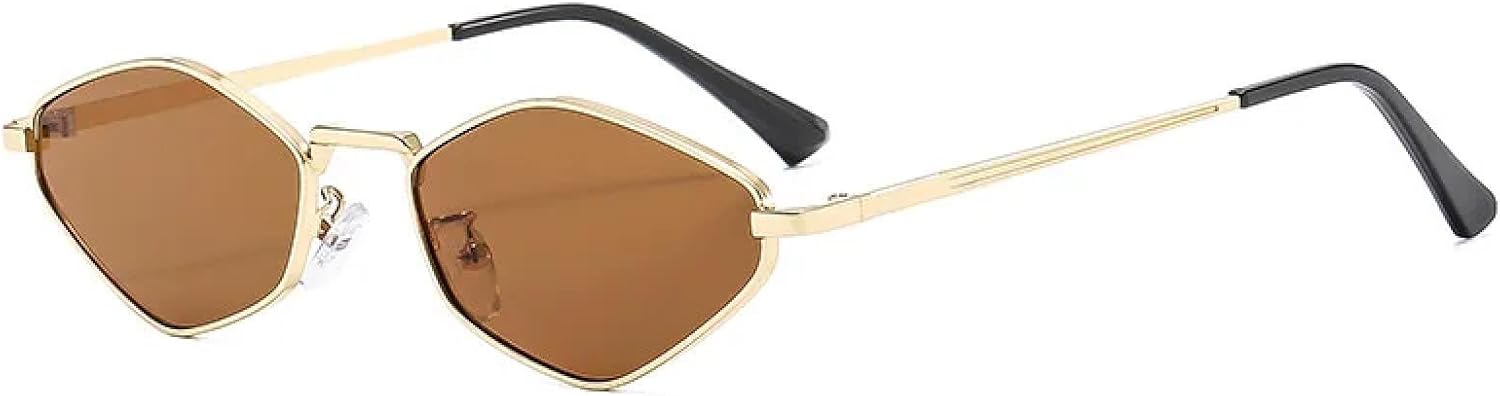 

Солнцезащитные очки с защитой от УФ-излучения UV400 | Металлическая оправа | Для женщин и мужчин | Для занятий спортом на открытом воздухе и вождения DSVIGF, Gold-brown.