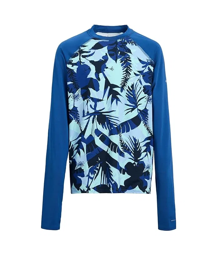 Футболка с длинным рукавом Omni-Shade Sandy Shores Printed Long Sleeve Sunguard Columbia Kids, Pink Ice/Guava Pink