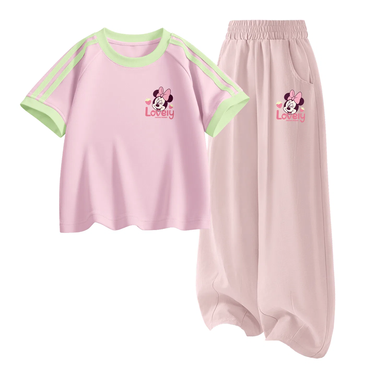 Детский спортивный костюм Casual Sportswear 2 Piece Set Disney, Di Xin Tian K Mousse Pink+Di Xin Tian K Rose Pink