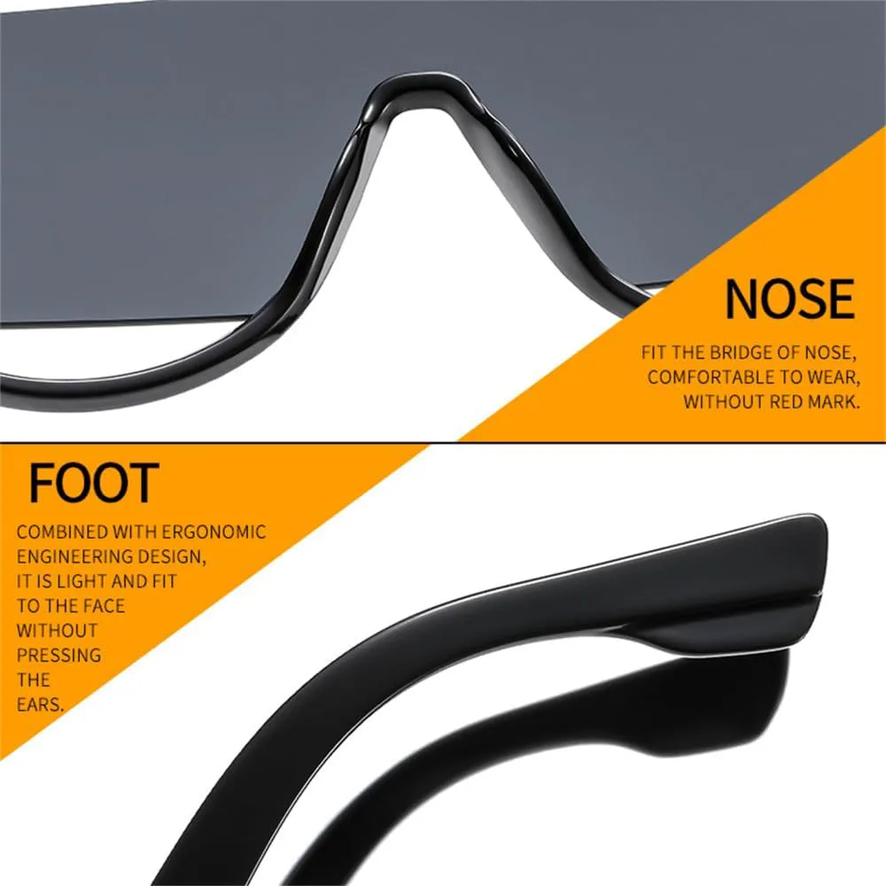 

Ретро-солнцезащитные очки-моноблок для женщин и мужчин, большие солнцезащитные очки с градиентным переходом цвета, защита от УФ-излучения UV400 VFDHN, Green Grey