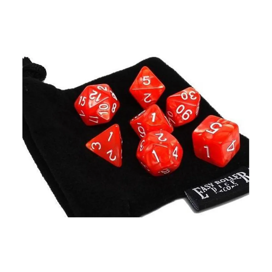 

Клубничный водоворот с белым (7), Dice - 7 Piece Poly Sets - Marble/Swirl (Easy Roller Dice)