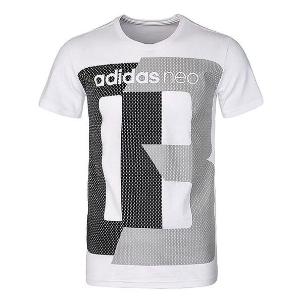 

Футболка neo m fav tshirt printing casual sports short sleeve white Adidas, белый