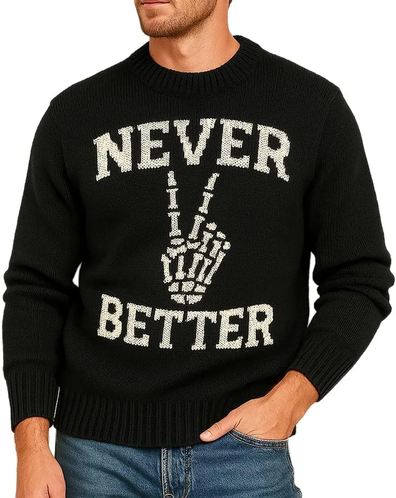 

Свитер Never Better с принтом скелета Grewear