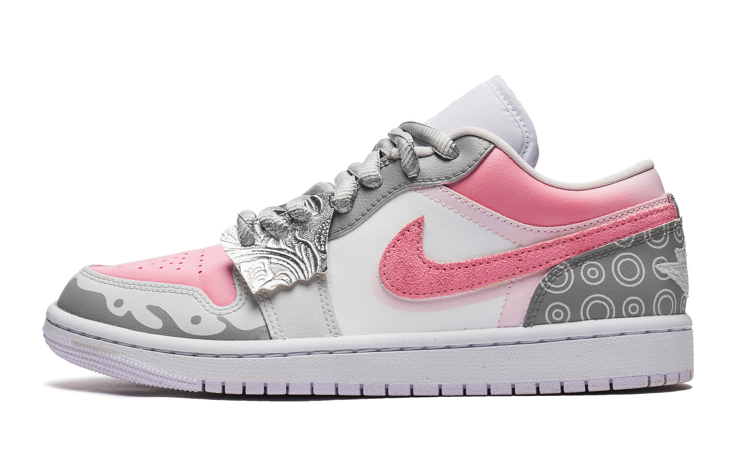 

Кроссовки Air Jordan 1 Vintage Basketball Shoes Women's Low-top Gray, розовый