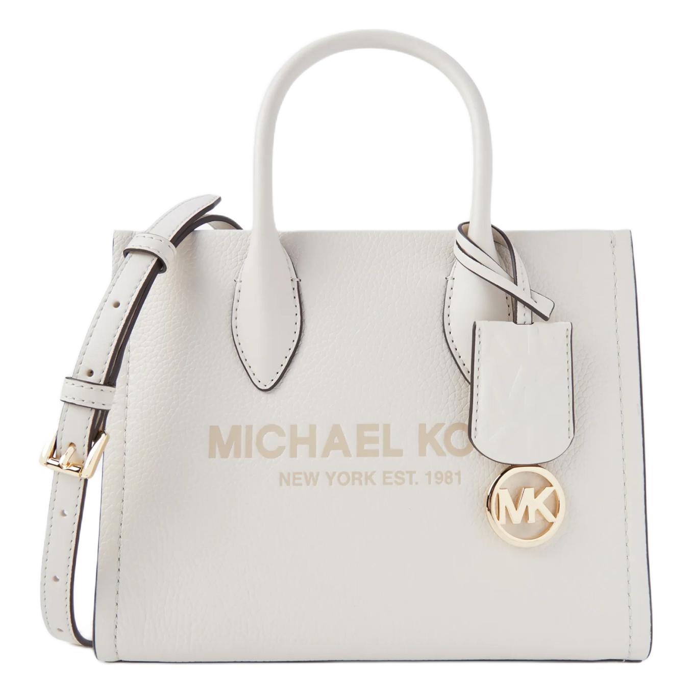 

MICHAEL KORS Кожаная сумка кросс-боди Mirella малая, женская, молочно-белая