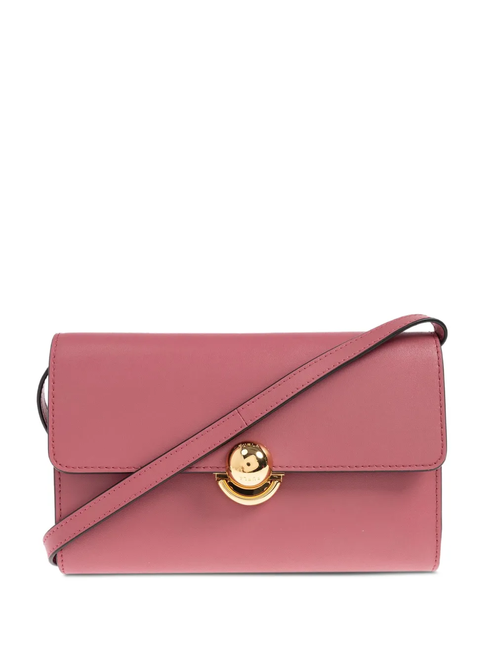 

Сумка-тоут из кожи с круглой застежкой Furla, розовый