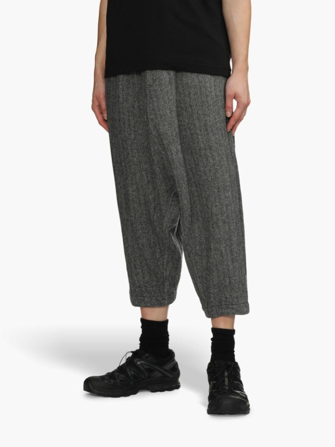 

Black Comme Des Garçons шерстяные брюки с низким шаговым швом, черный