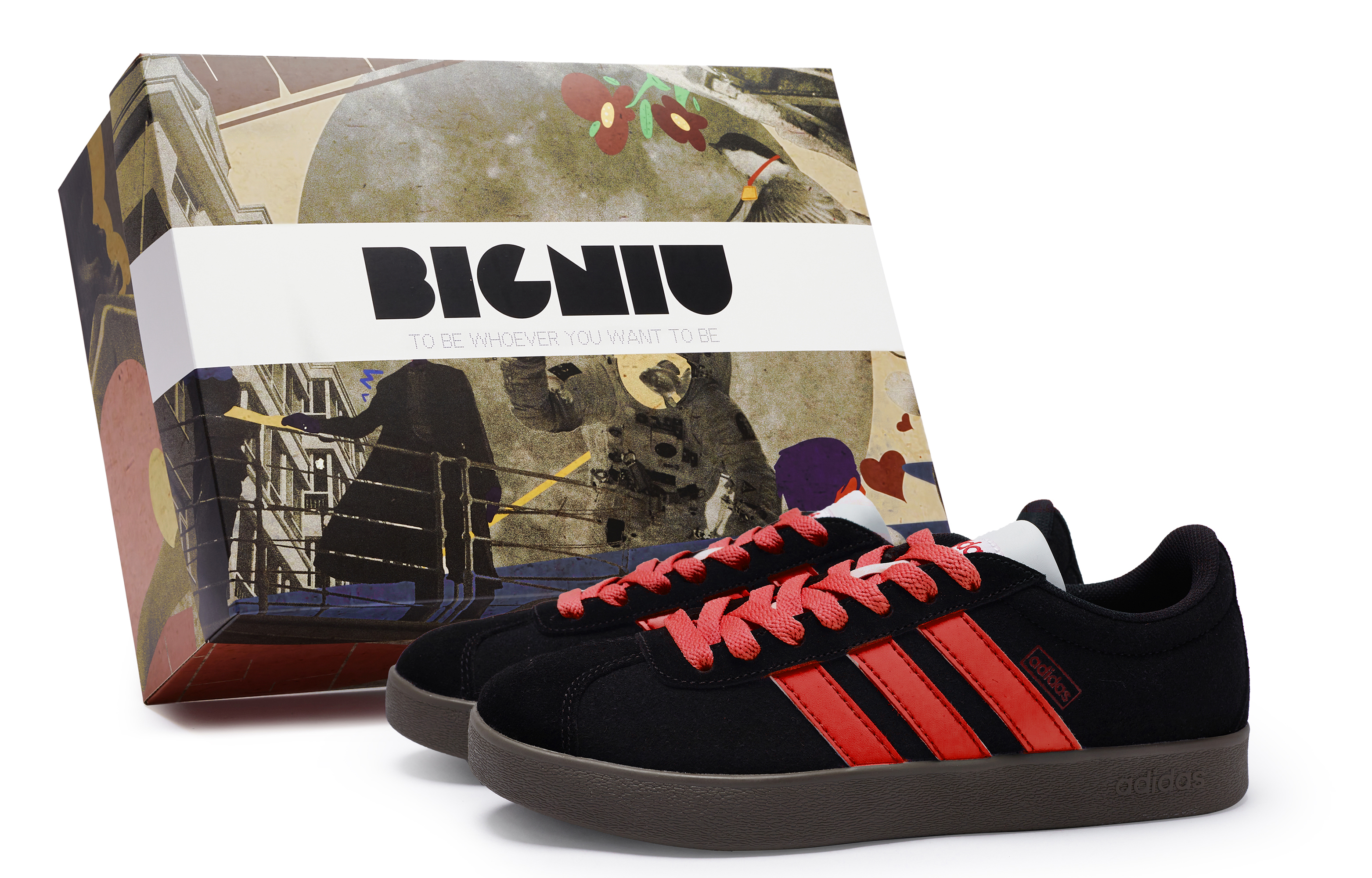 

Кроссовки adidas neo Skateboarding Shoes Unisex Low-top Red, черный/красный